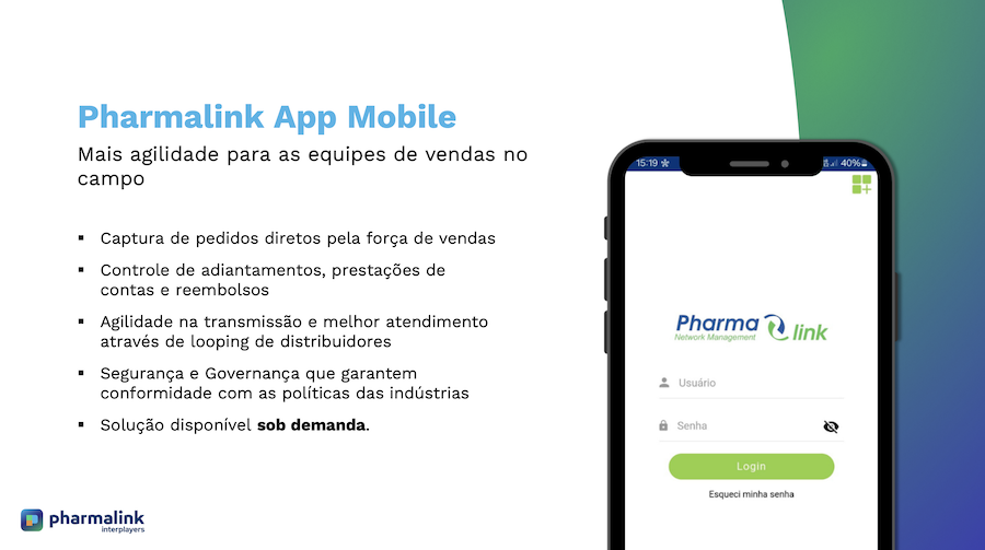 Infográfico com as vantagens do app Pharmalink.