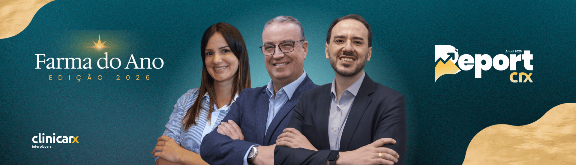 Farmácias se consolidam como hubs de saúde: confira o novo Report Clinicarx Banner: Report Clinicarx 2025 e Prêmio Farma do Ano